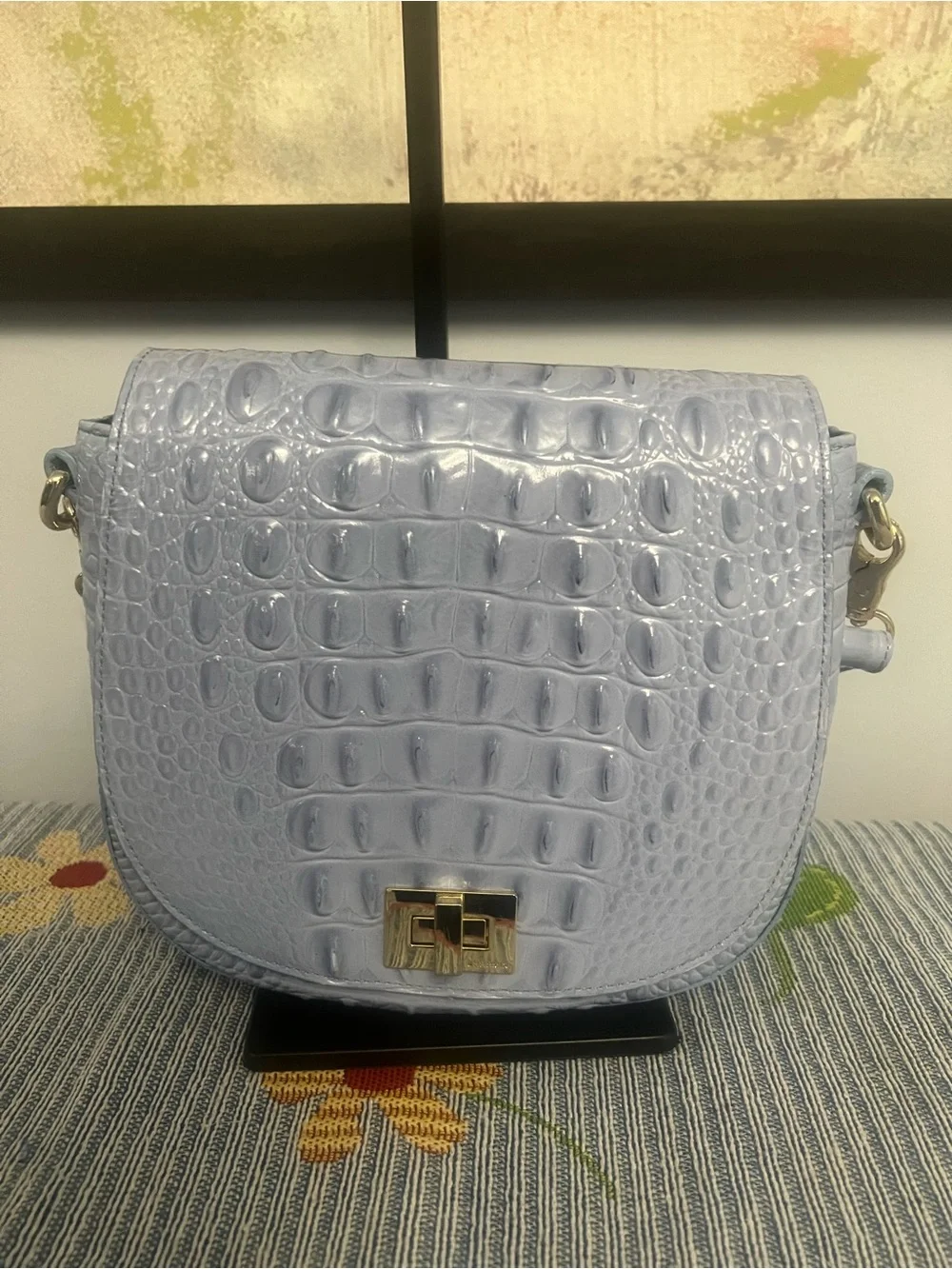 EUC Brahmin Melbourne Sonny Sea Glass Blue